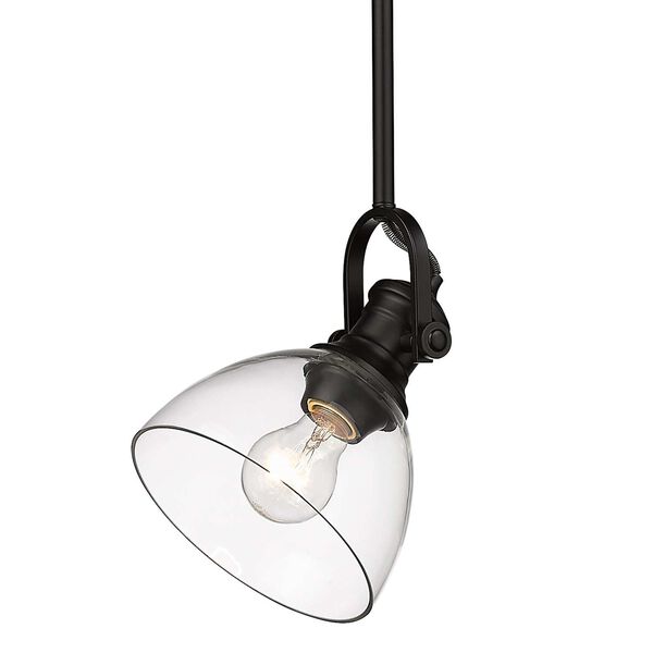 Hines Matte Black One-Light Mini Pendant with Clear Glass, image 4